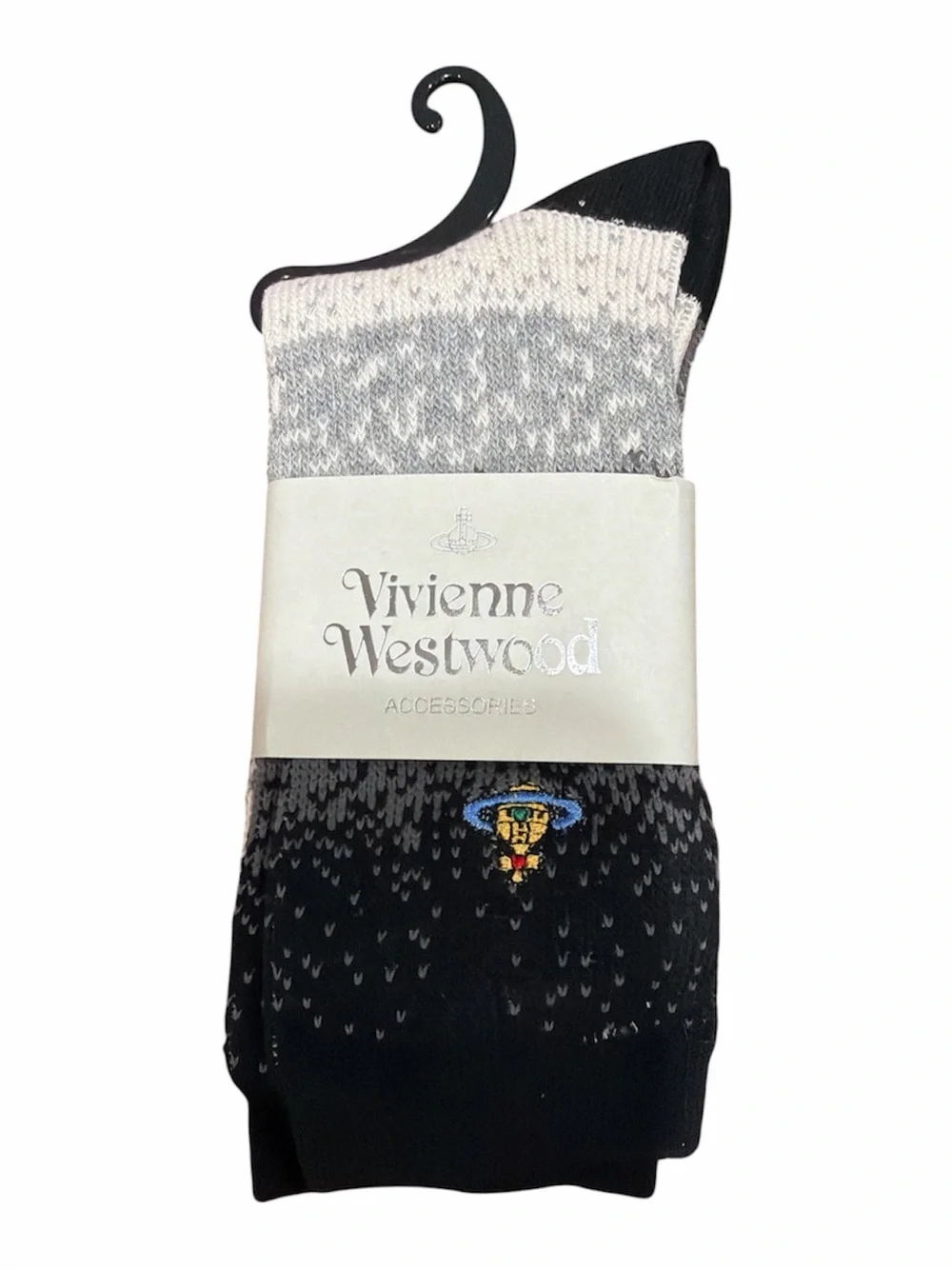 Vivienne Westwood Black, Gray & White Patterned Women's Socks